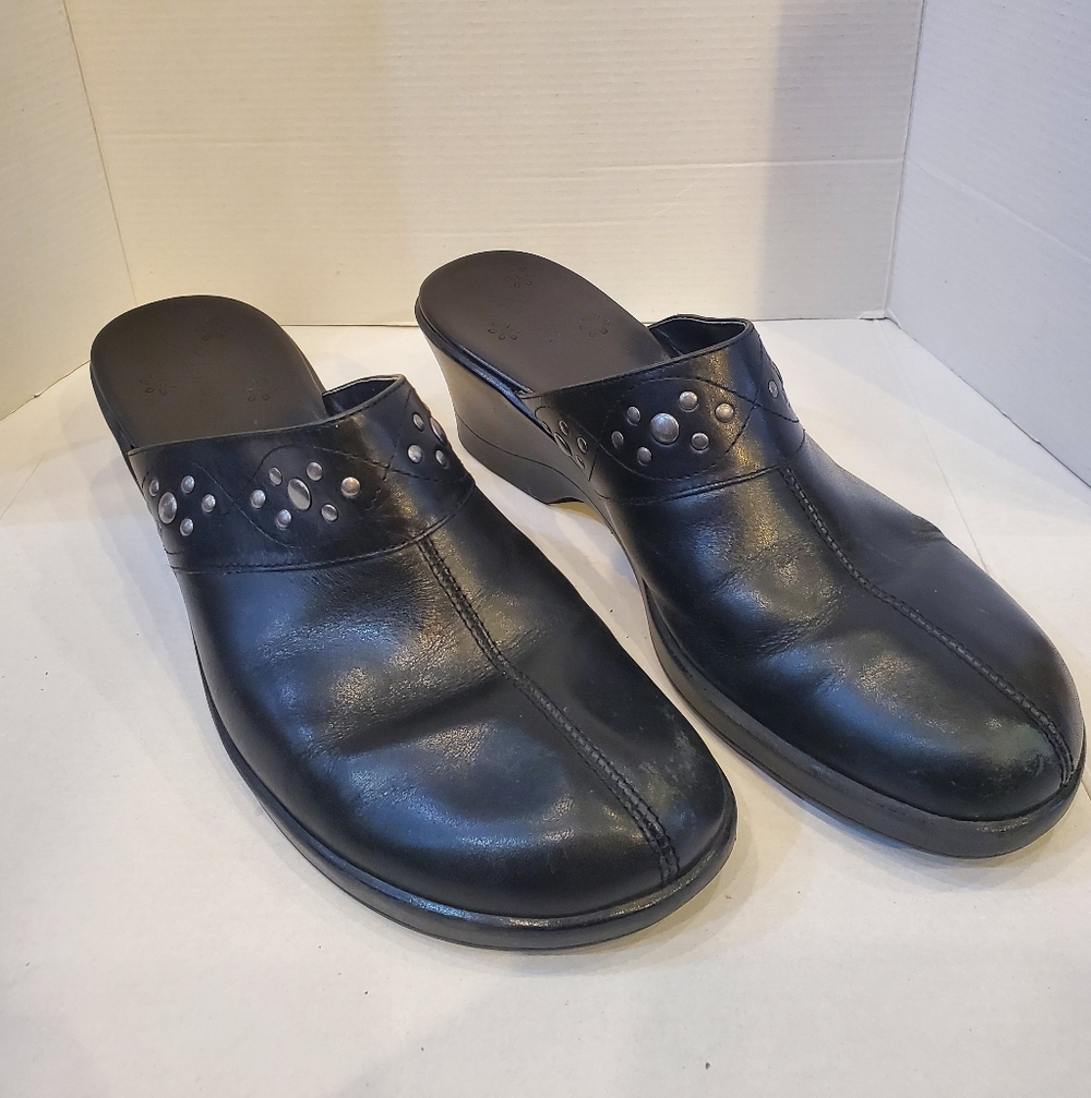 Clark Vintage Wonen's Black Slip-On Shoes Sz 9 - Picture 2 of 13